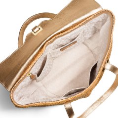Michael Kors Naomi Large Straw Leather-Trim Tote Bag