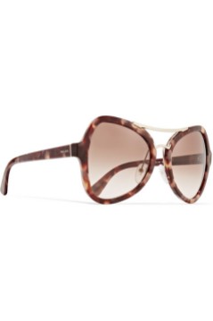 PRADA Butterfly-frame acetate and gold-tone sunglasses