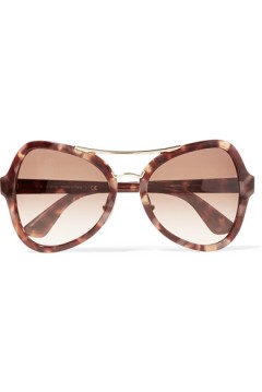 PRADA butterfly-frame acetate and gold-tone sunglasses